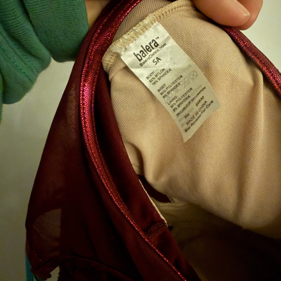 Balera Burgundy Sequin Bodysuit Performance Leotard - Picture 4 of 4